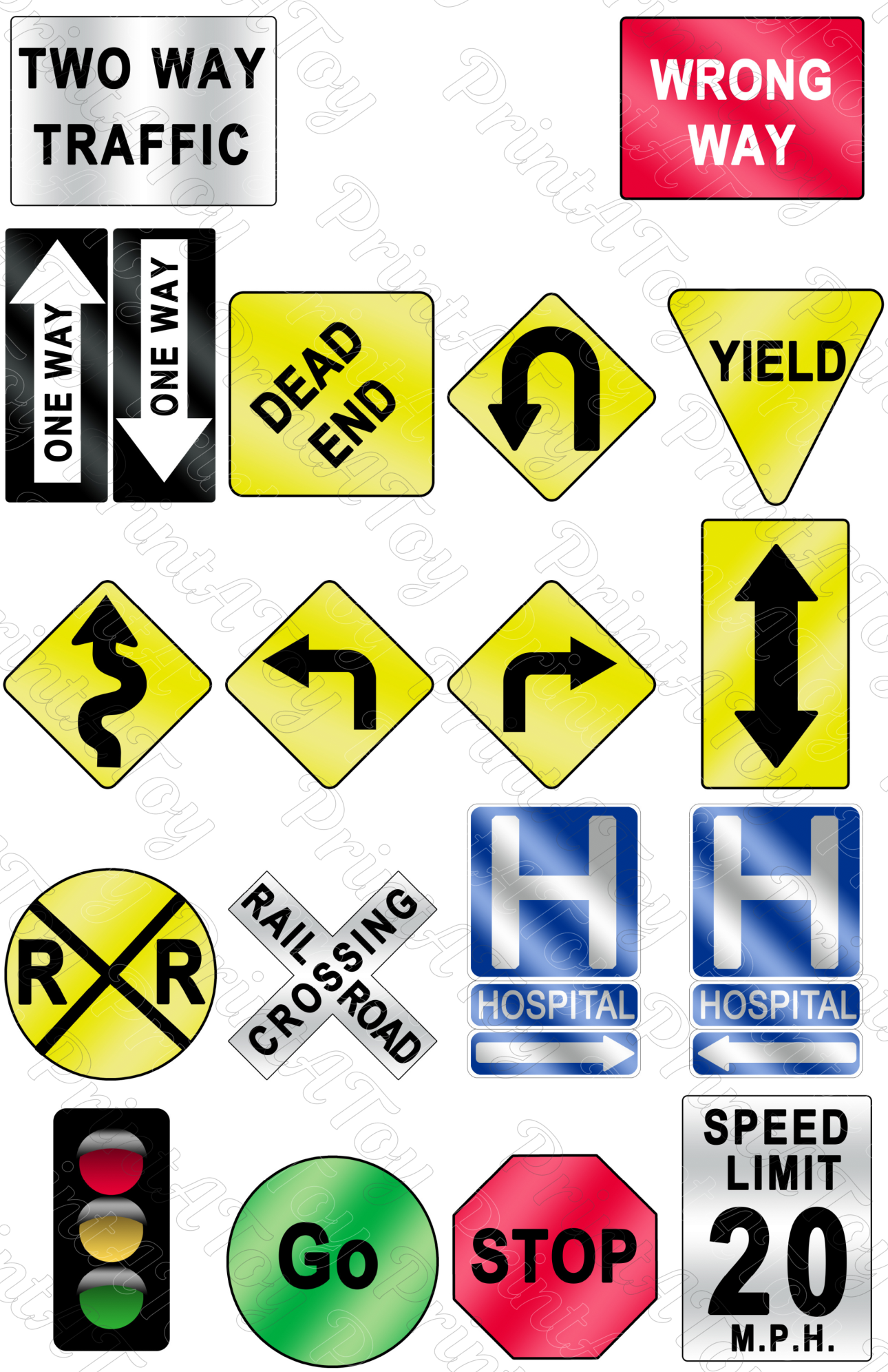 18 Printable Road Signs