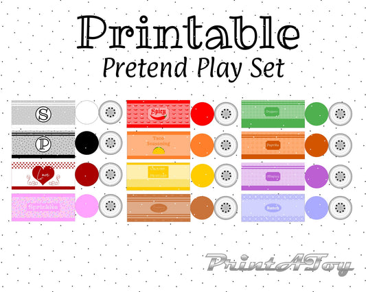 Printable Spice Shaker Labels Pretend Play Kitchen Decals