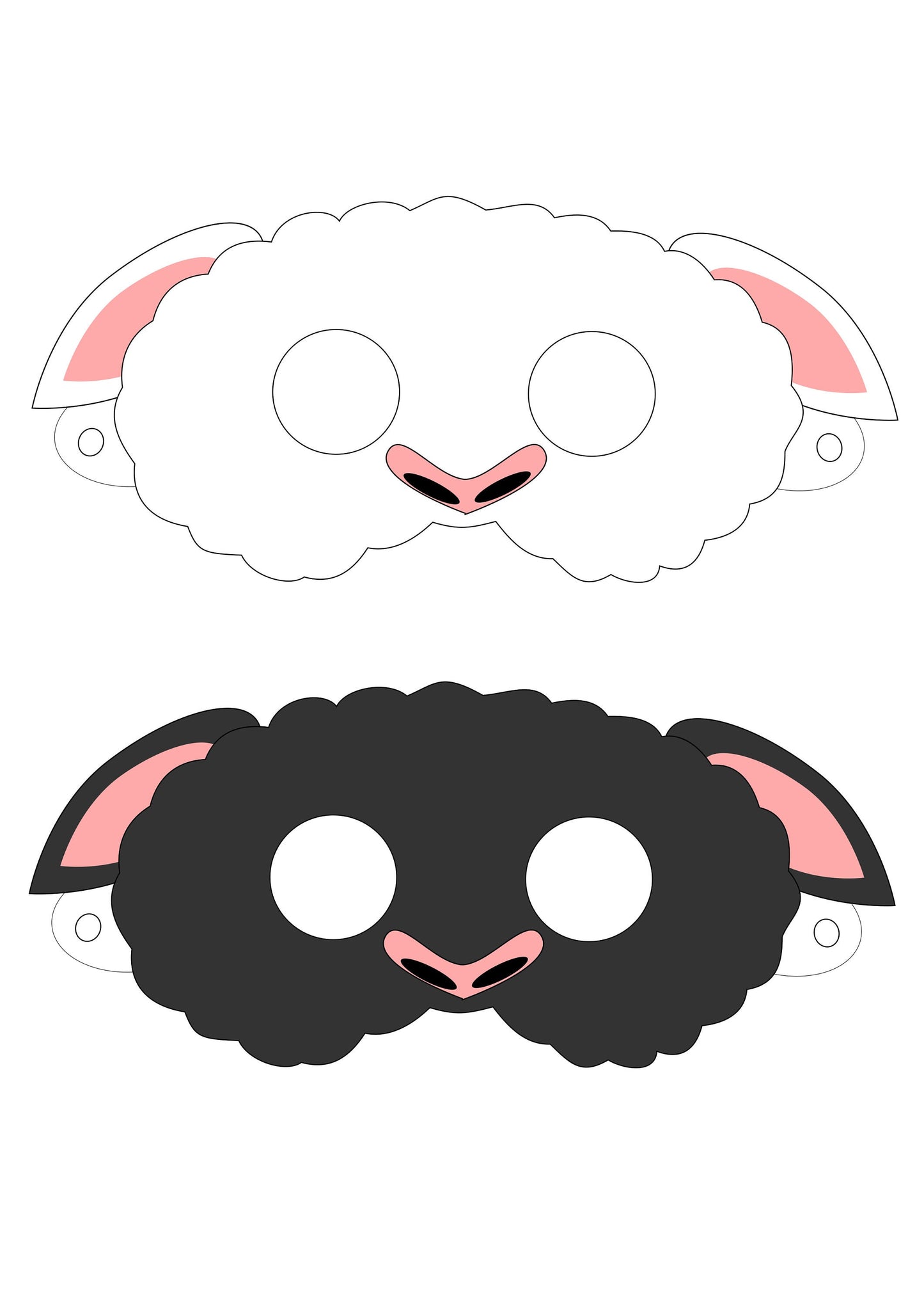 Black Sheep/White Sheep Printable Masks