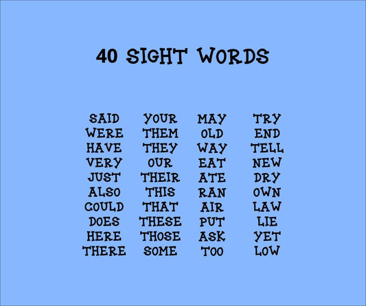Sight Word Go Fish Game – Set 2: 40 Essential Words for Early Reading Fun