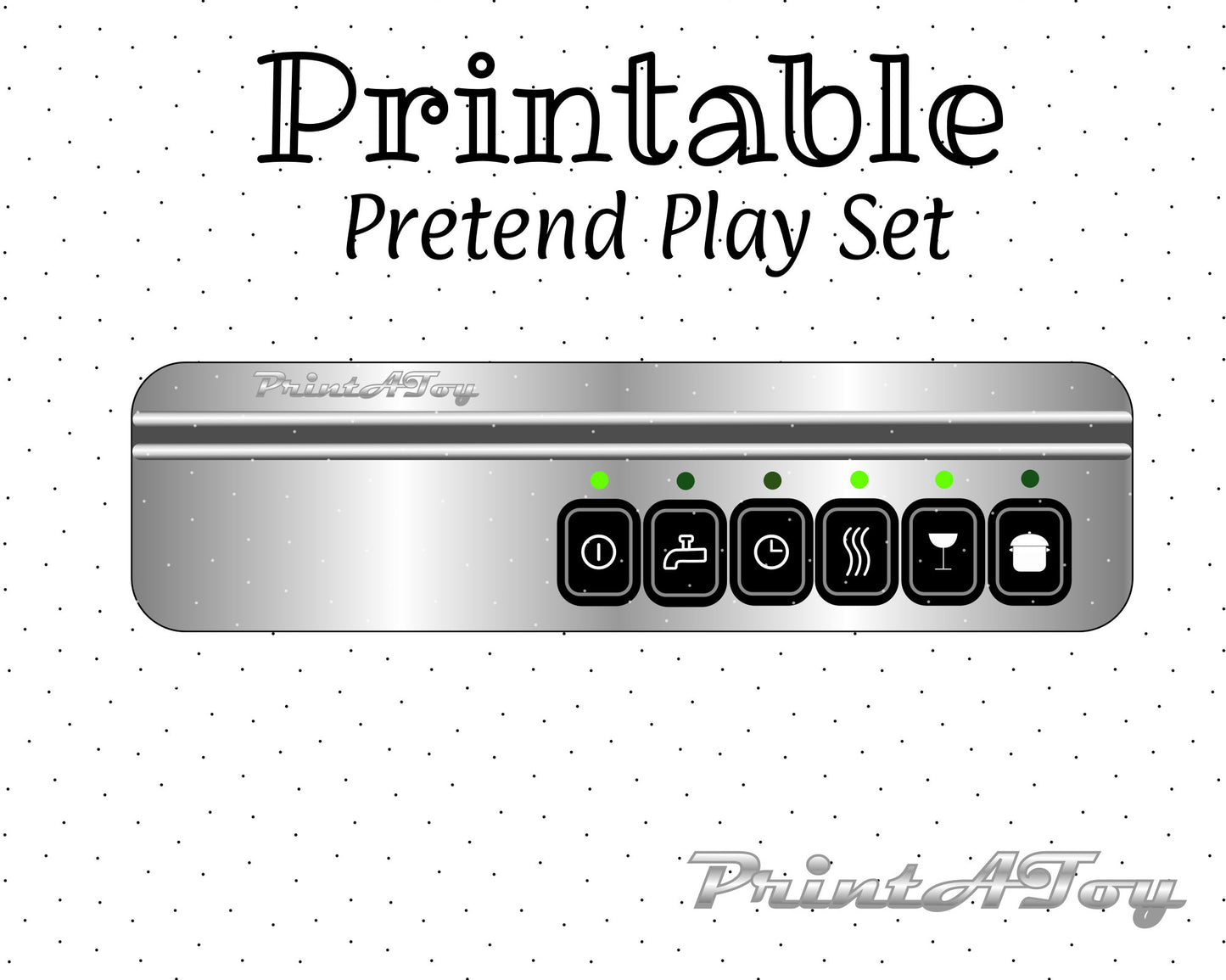 Printable Dishwasher Decal For DIY Play Kitchen