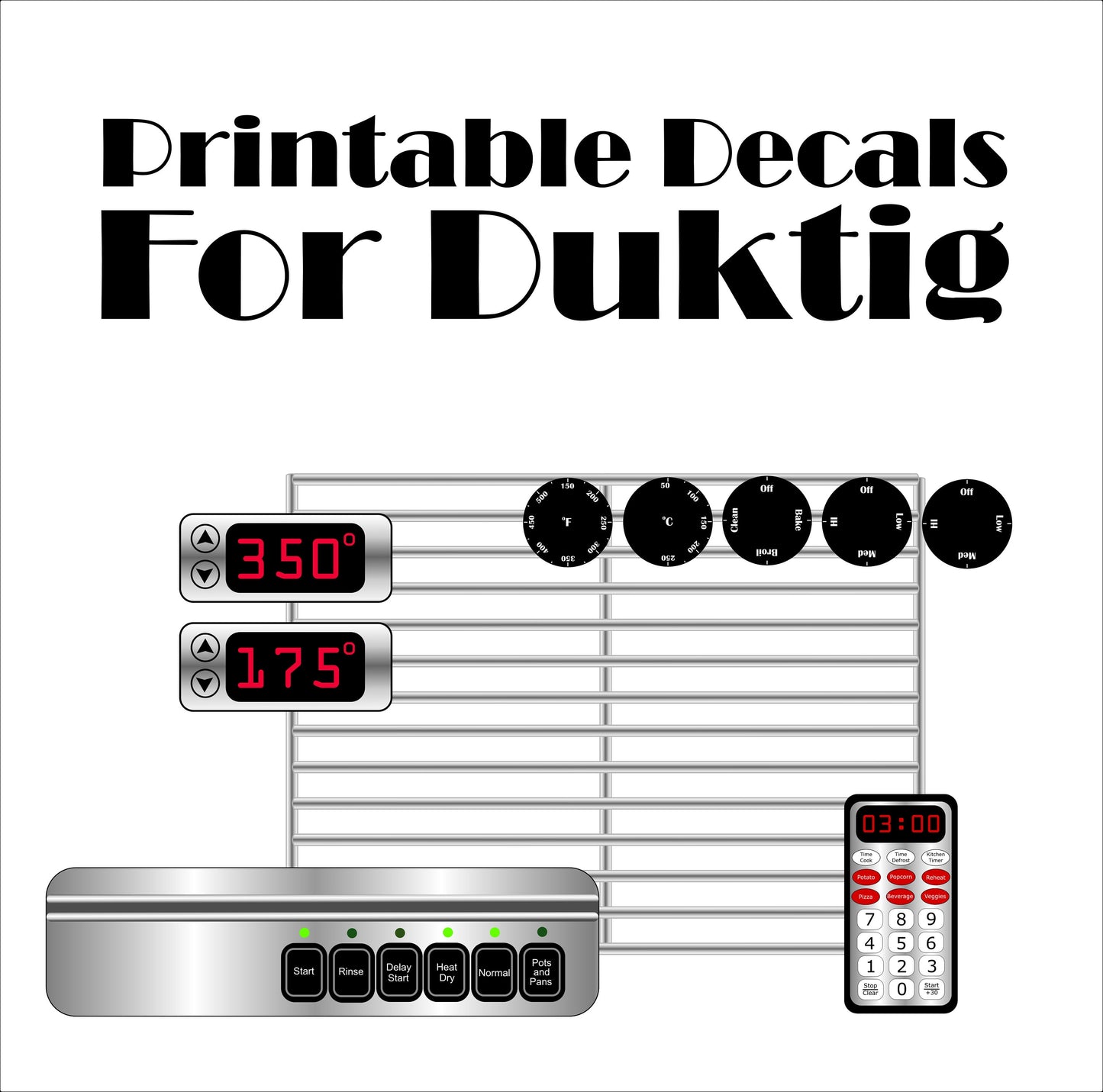 Duktig Ikea Dramatic Play kitchen Decals