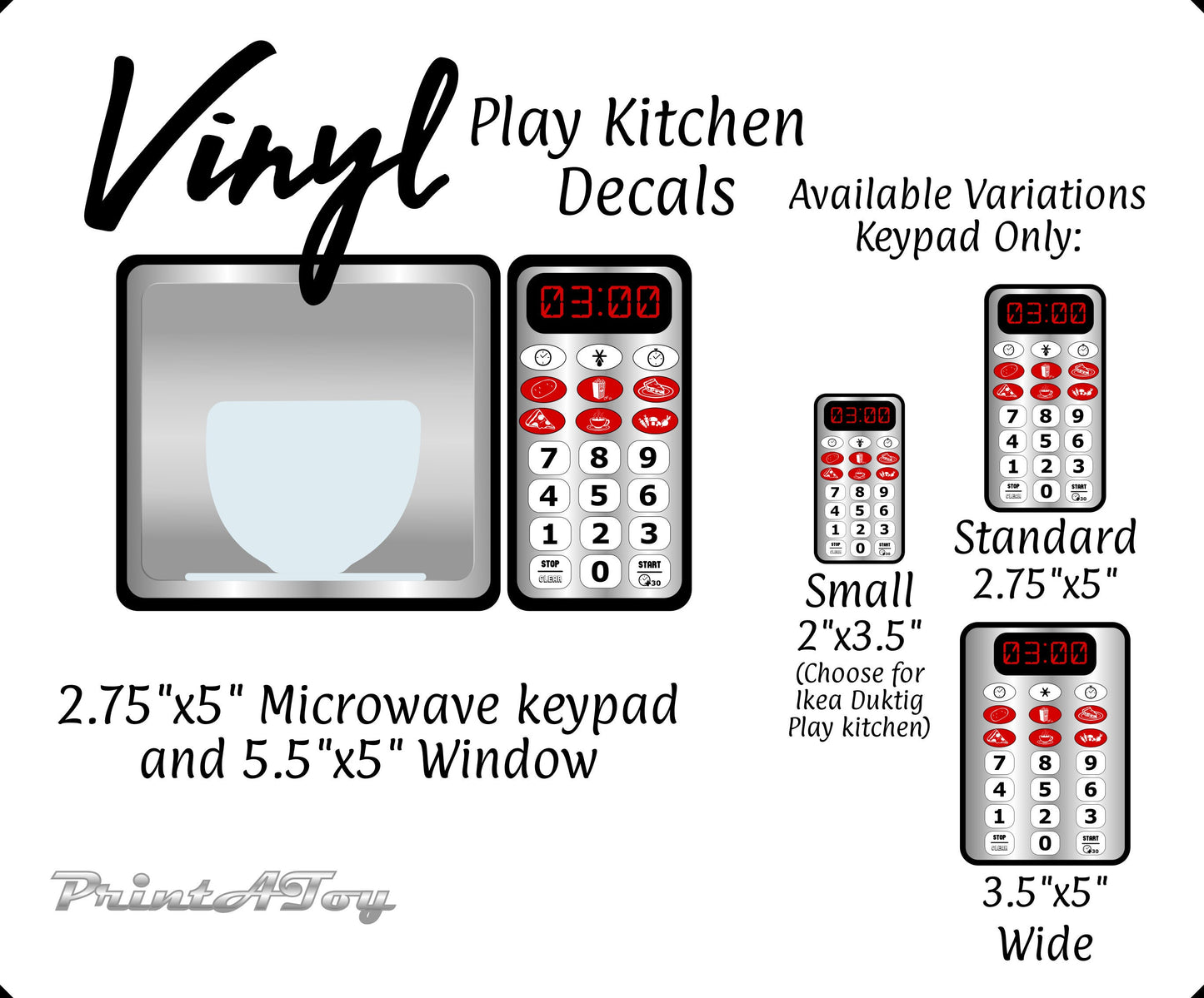 Microwave Vinyl Play Kitchen Decal