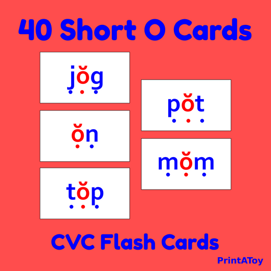40 Short O CVC Flash Cards | Orton-Gillingham Decodable Reading Resource