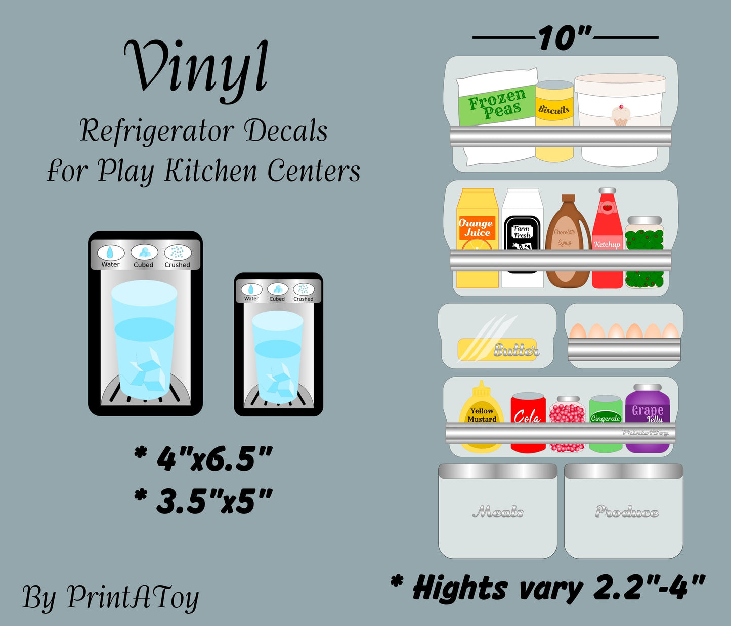 Refrigerator Vinyl Play Kitchen Decals