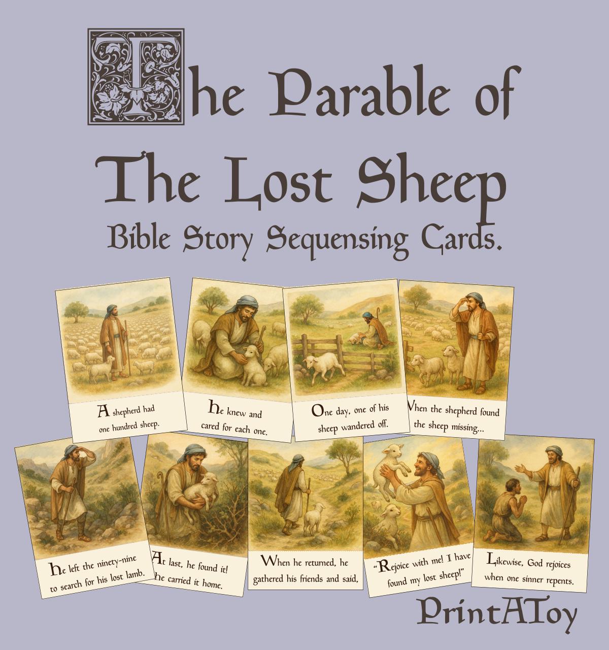Parable of the Lost Sheep Sequencing Cards