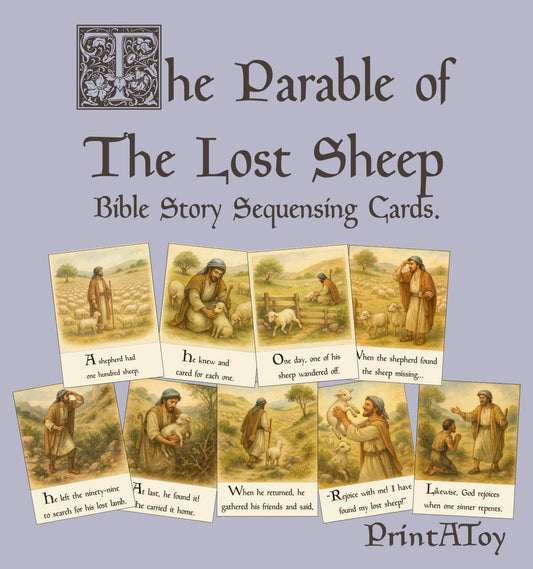 Parable of the Lost Sheep Sequencing Cards
