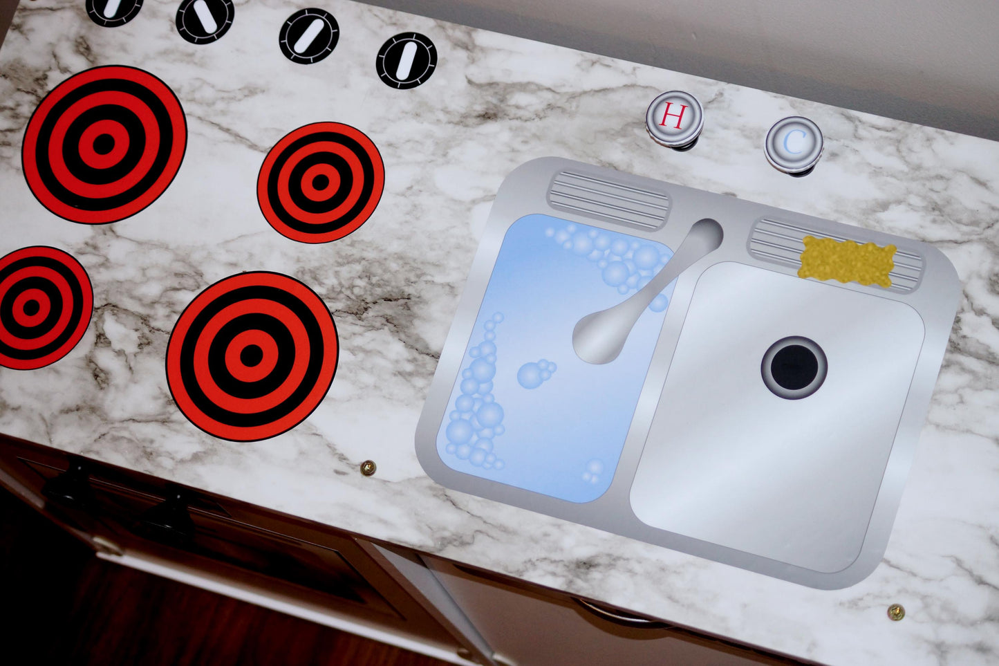 Printable Sink Decal For DIY Play Kitchens