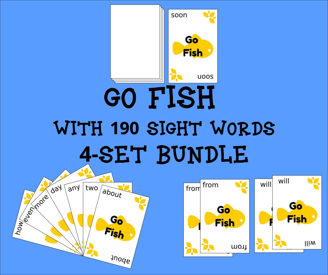 Sight Word Go Fish Game 4 Set Bundle