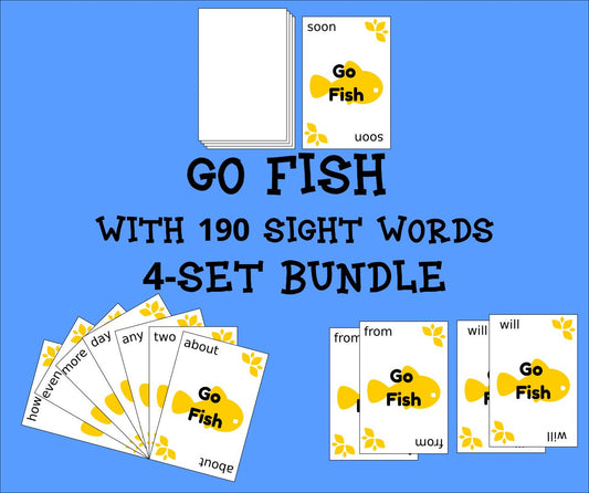 Sight Word Go Fish Game 4 Set Bundle