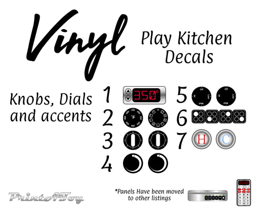 Play Kitchen Dials Vinyl Decals