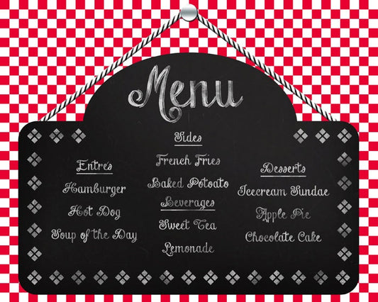 Printable Diner Menu Sign