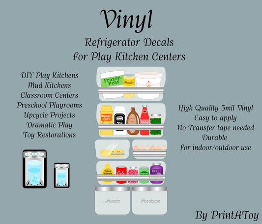 Refrigerator Vinyl Play Kitchen Decals