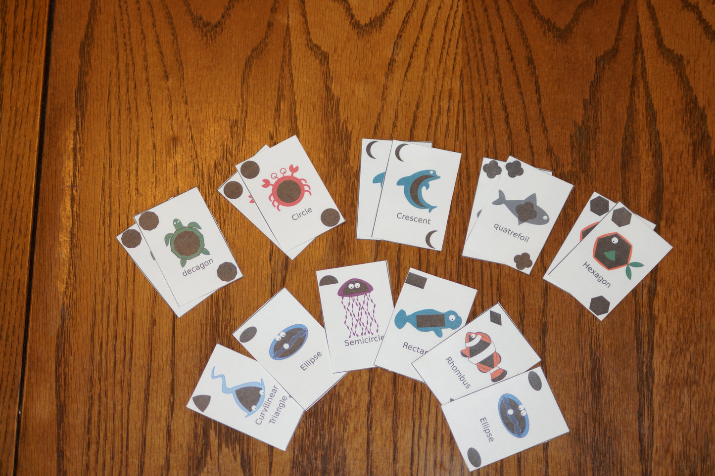 Go Fish Shapes Edition – Printable Card Game with Ocean Animals