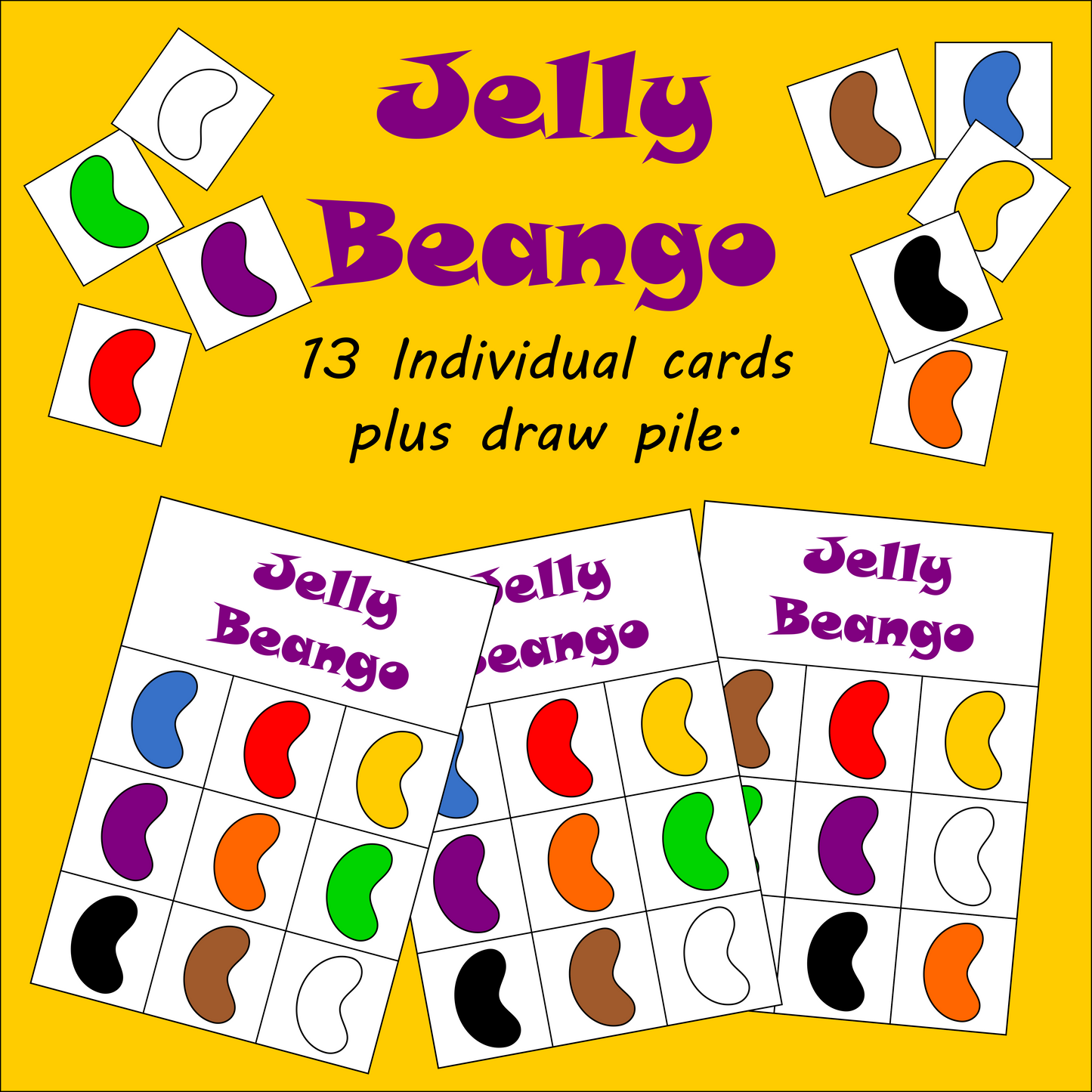 Jelly Beango. Bingo Game to Learn Color names For Preschoolers and Toddlers.