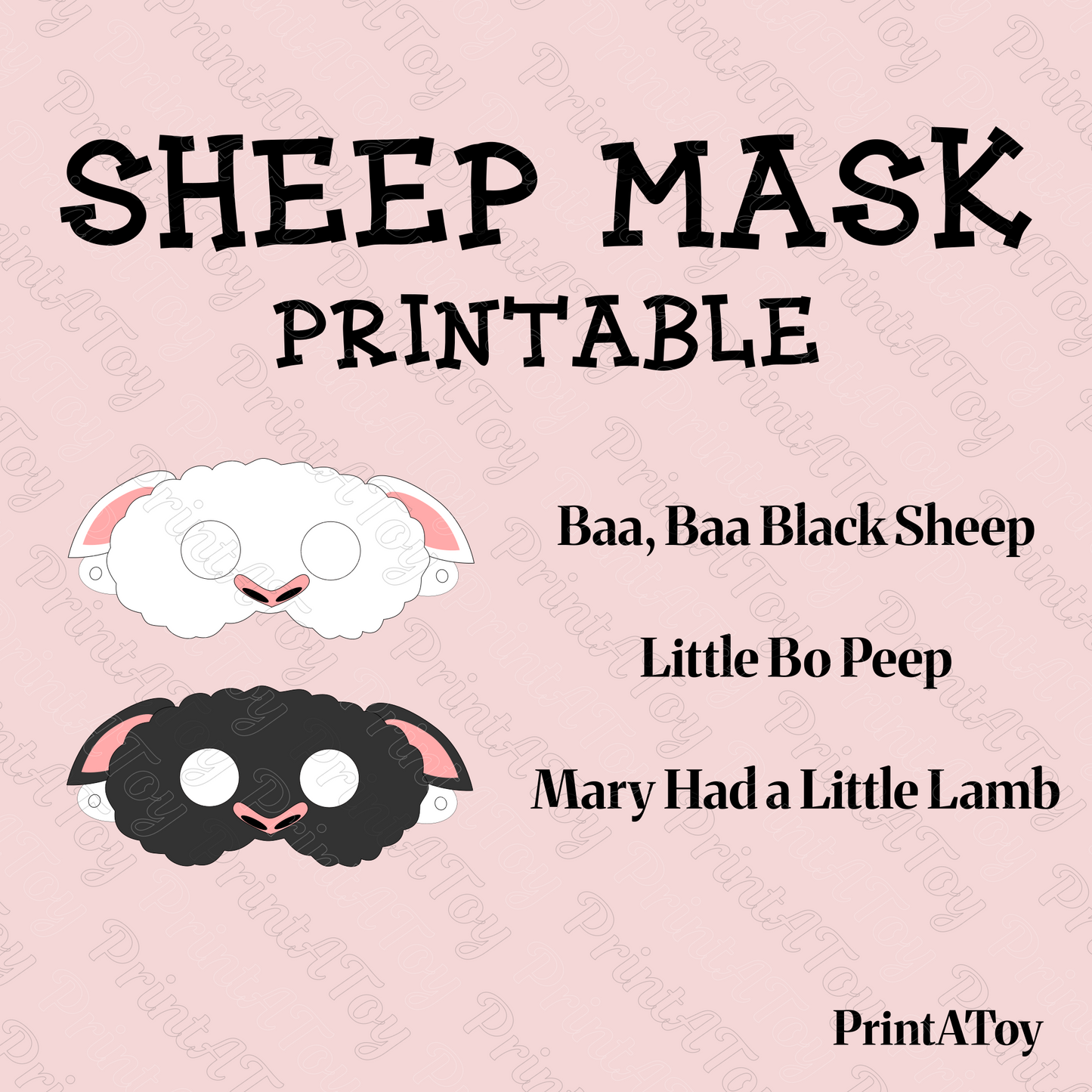 Black Sheep/White Sheep Printable Masks