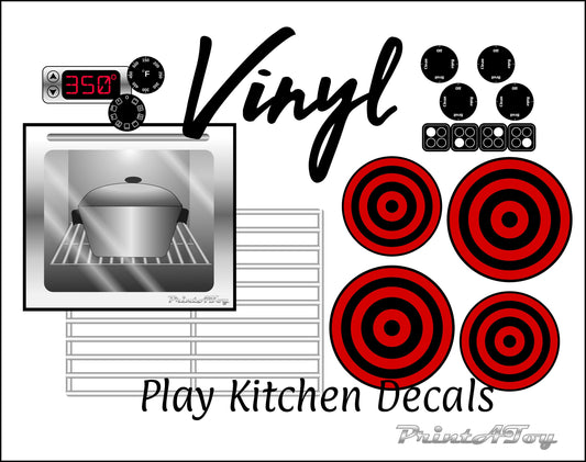 Vinyl Electric Stove Play Kitchen Decals