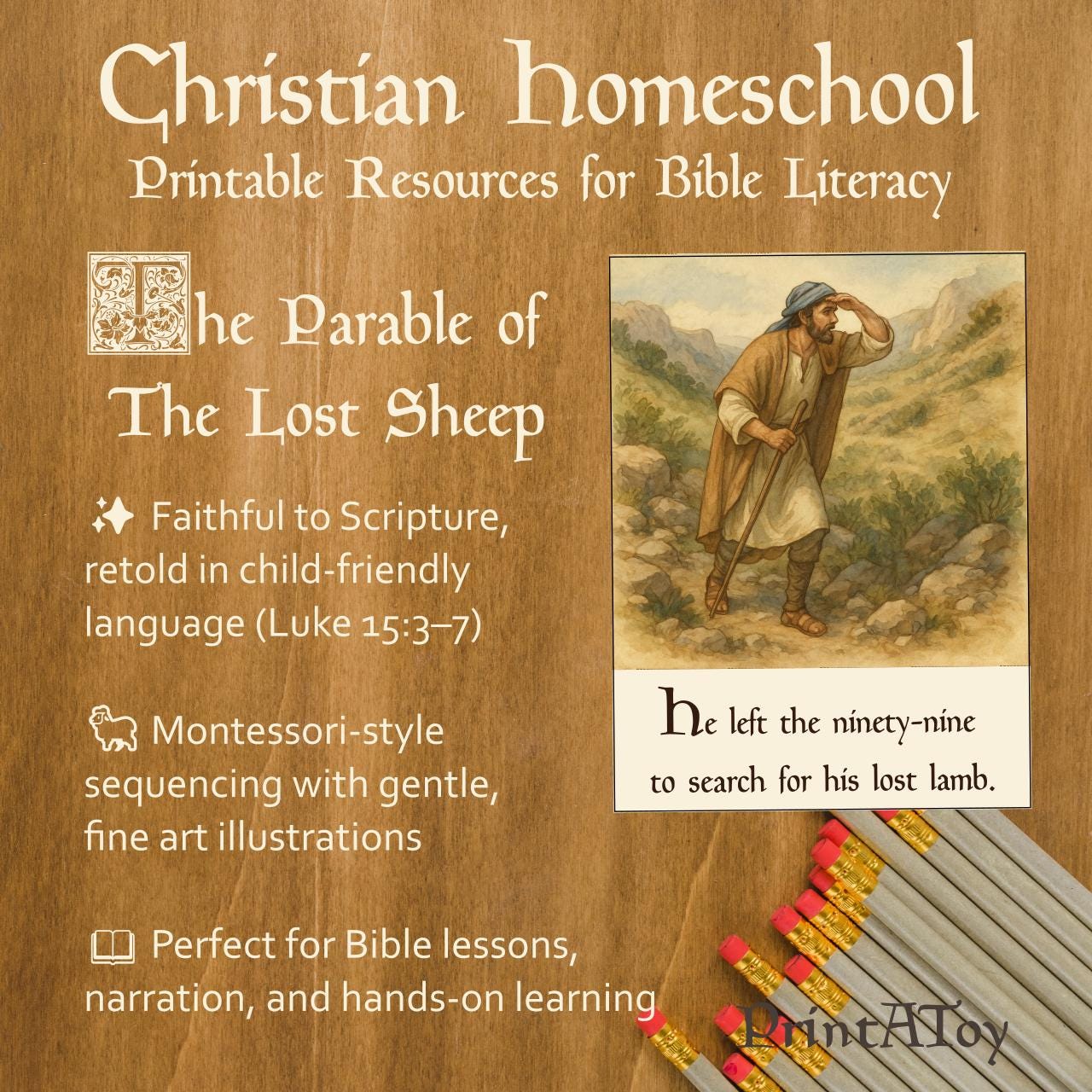 Parable of the Lost Sheep Sequencing Cards