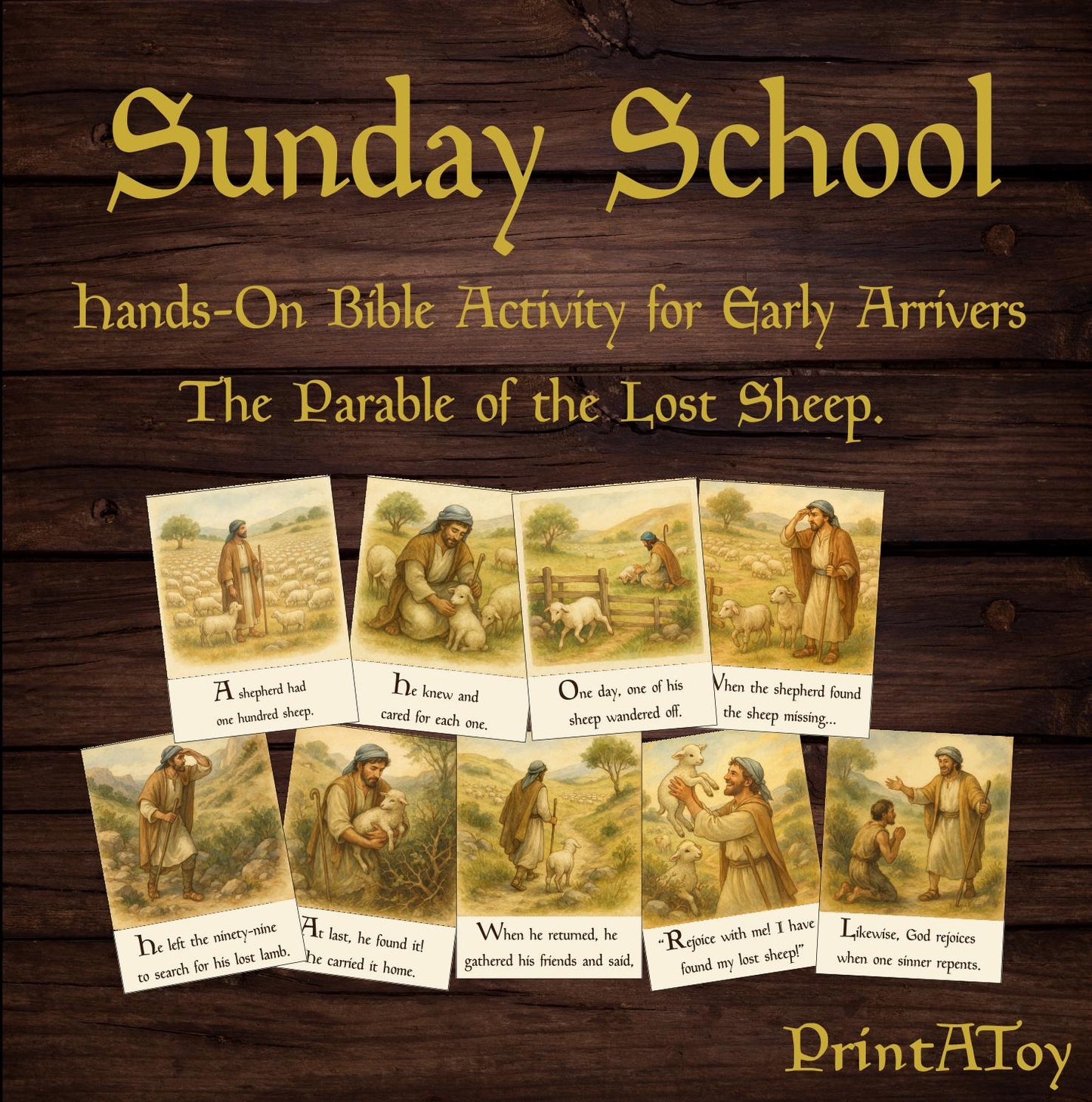Parable of the Lost Sheep Sequencing Cards