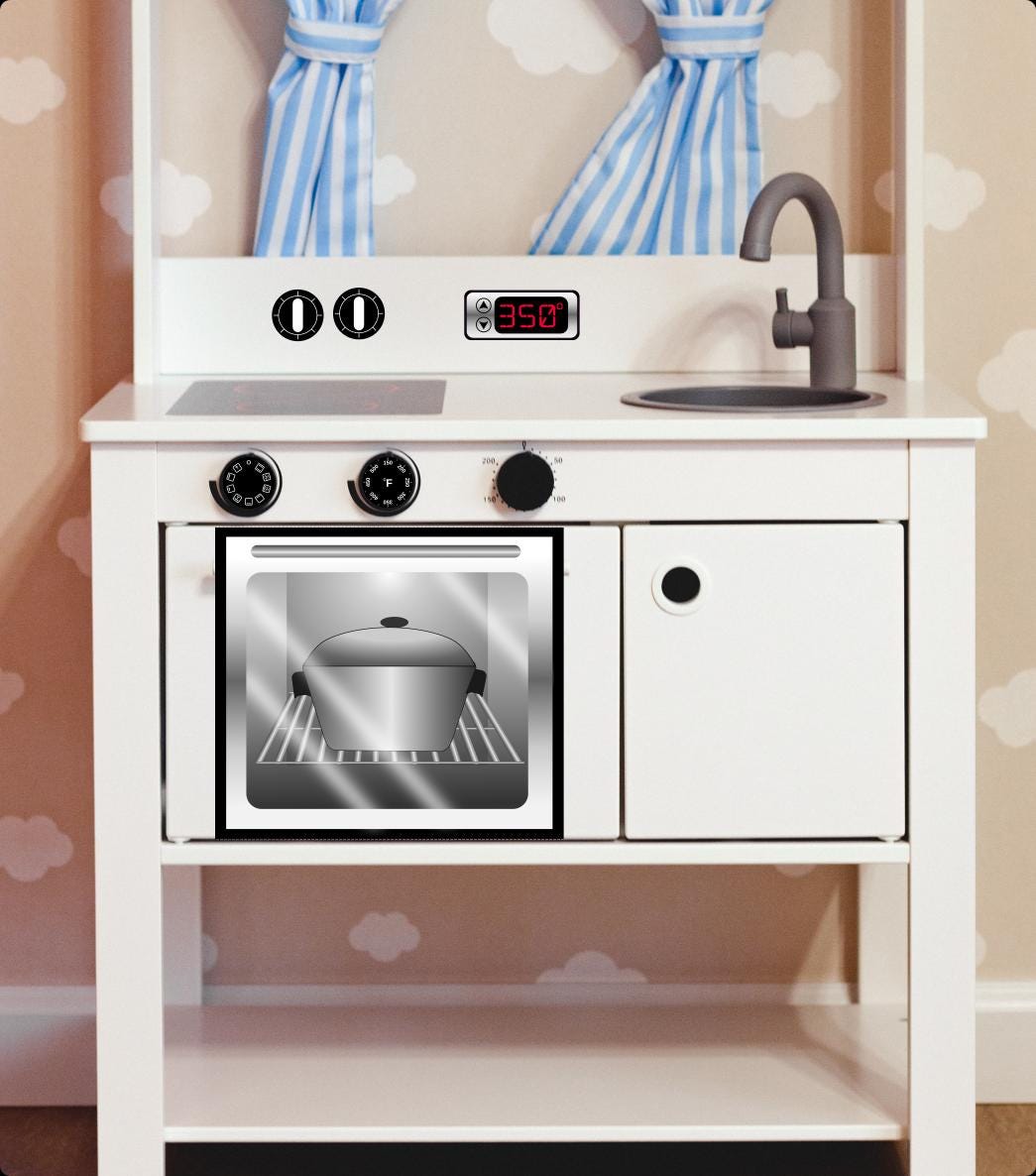 Gas Stove Play Kitchen Decals Bundle