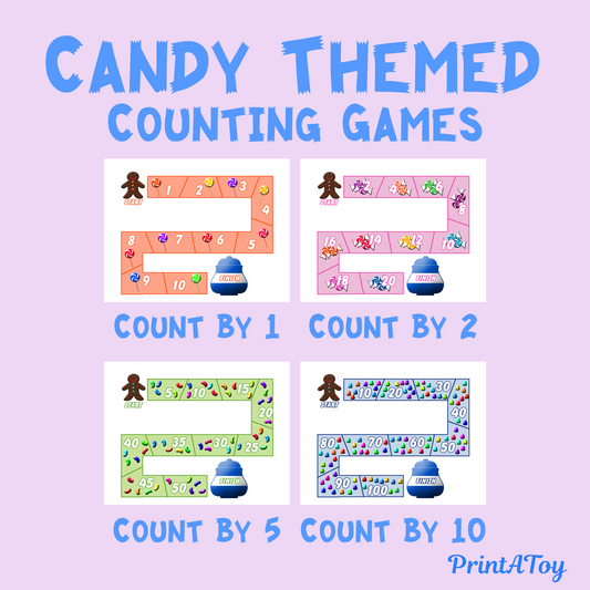Gingerbread Counting Board Games | Skip Counting Math Centers (1s, 2s, 5s, 10s)