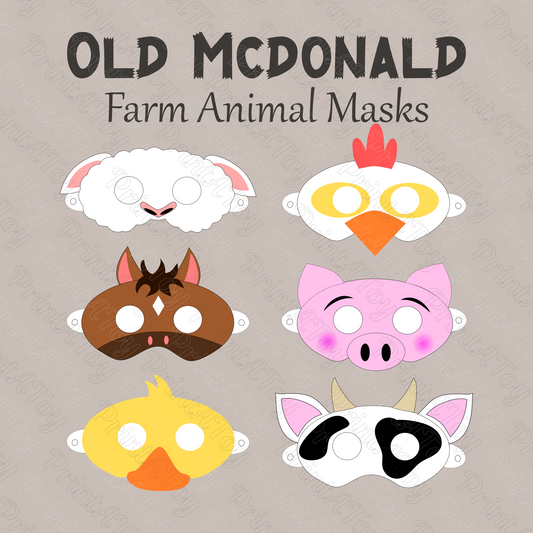 Old McDonald Farm Animal Masks