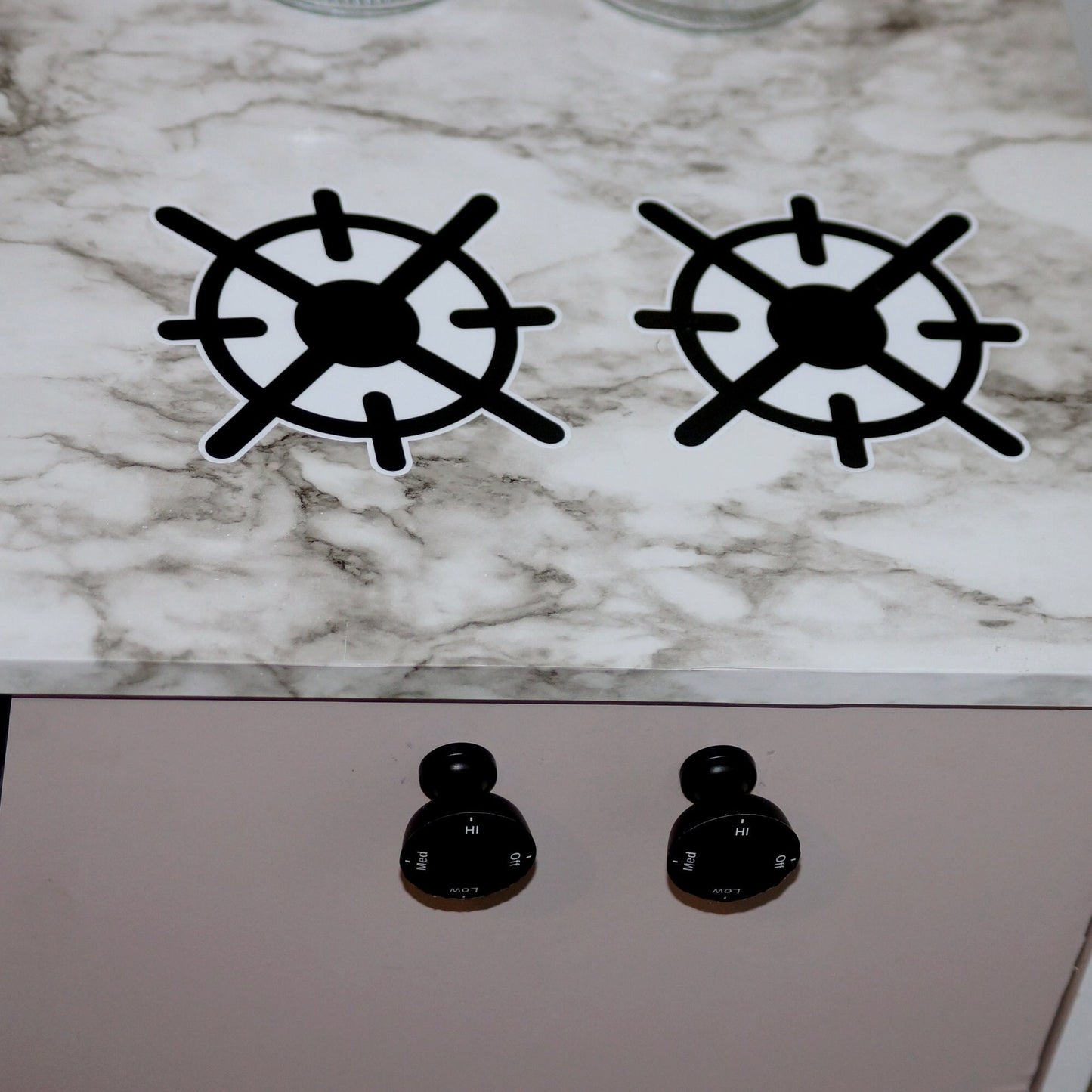Gas Stove Top Vinyl Play Kitchen Decals