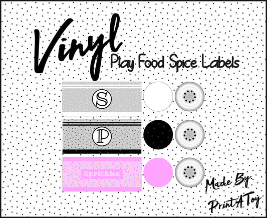 Vinyl Spice Labels for Play Kitchen