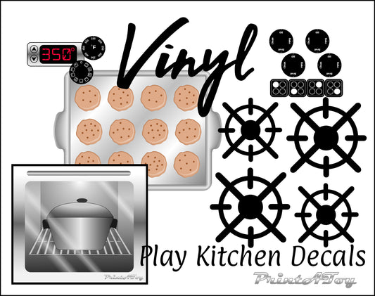 Gas Stove Play Kitchen Decals Bundle