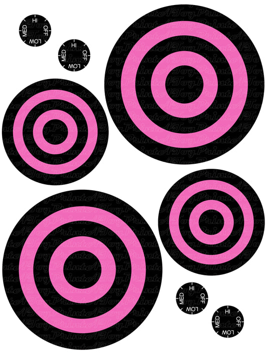 Pink Range Printable Play Kitchen Decals