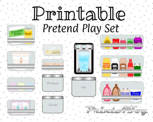 Printable Side by Side Fridge Play Kitchen Decals