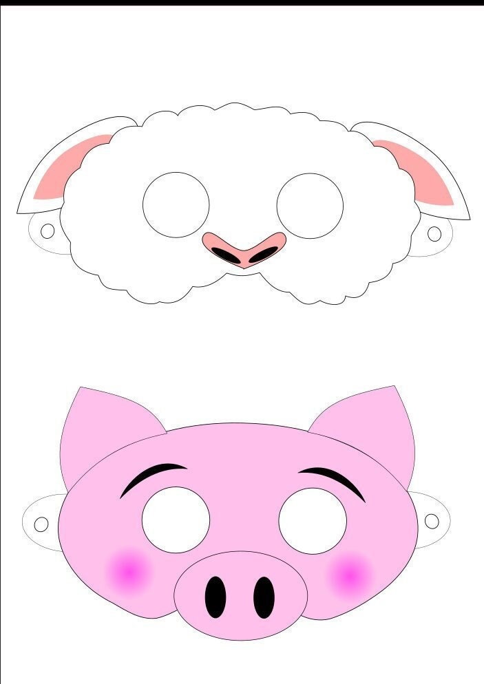 Printable Sheep and Lamb Masks