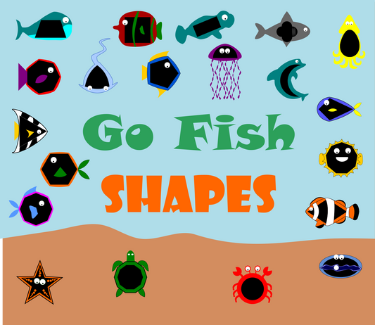 Go Fish Shapes Edition – Printable Card Game with Ocean Animals