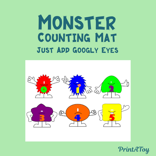 Googly Eye Counting Monsters (0–5) | Printable Math Center for Preschool