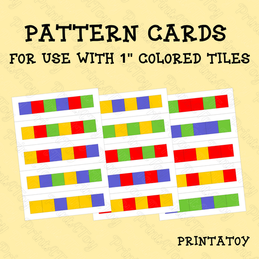 Pattern Cards for 1" Colored Tiles | Hands-On Learning Resource
