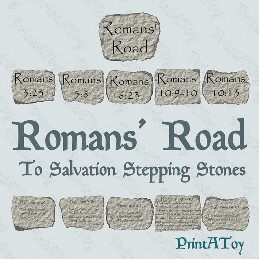 Romans Road Bible Verse Stepping Stones – Printable Hopscotch & Memory Game