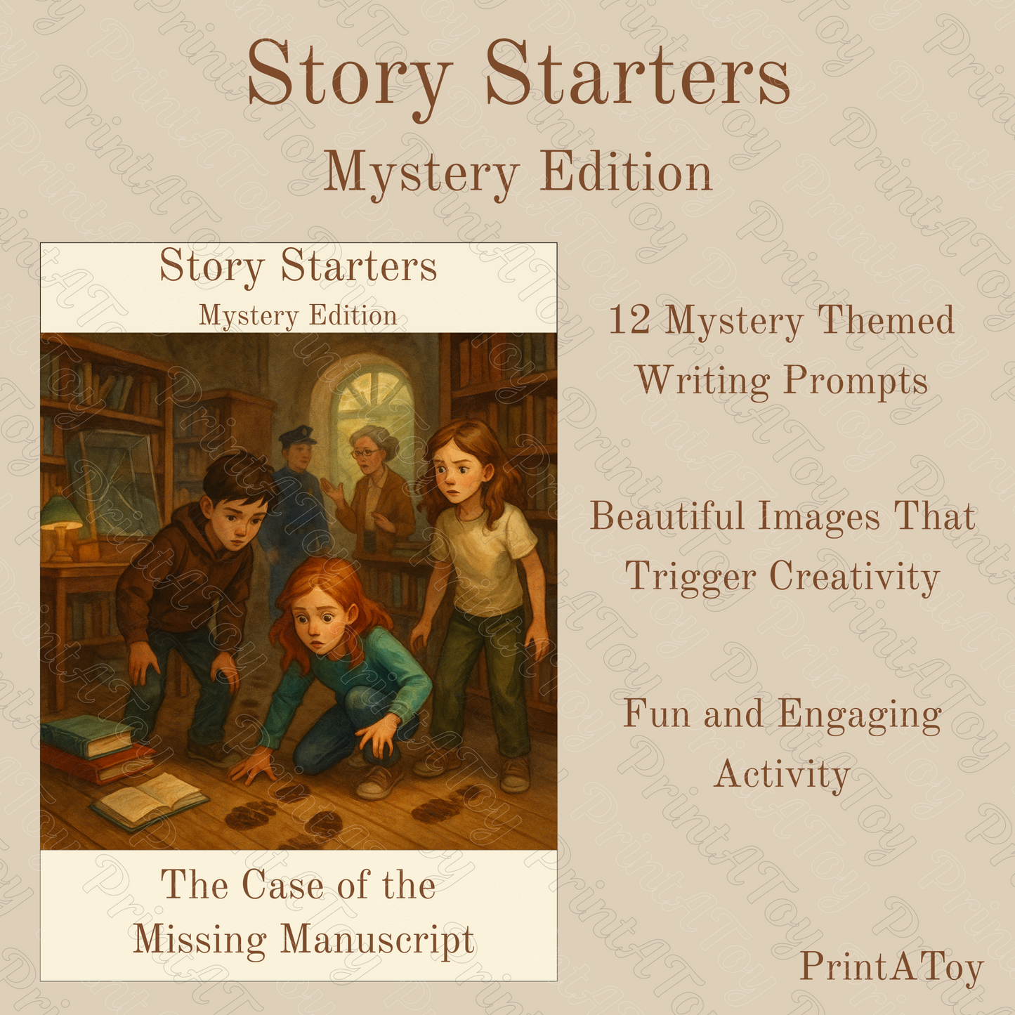 Mystery Story Starters | 12 Illustrated Writing Prompt Cards for Creative Writing