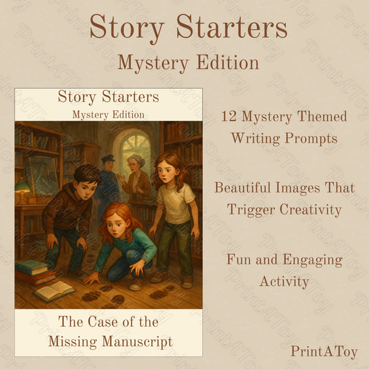 Mystery Story Starters | 12 Illustrated Writing Prompt Cards for Creative Writing