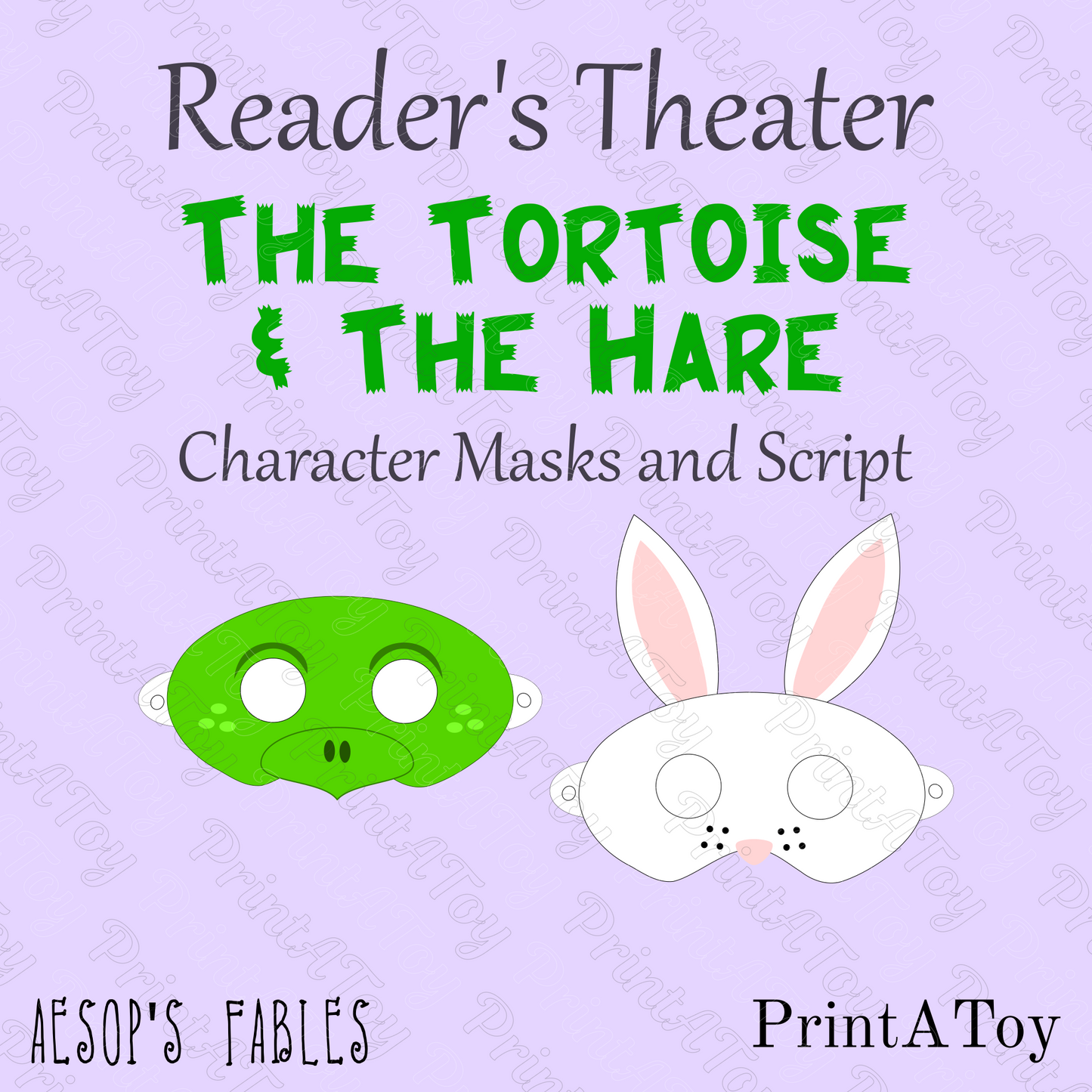 Tortoise and The Hare Reader's Theater Printable Masks